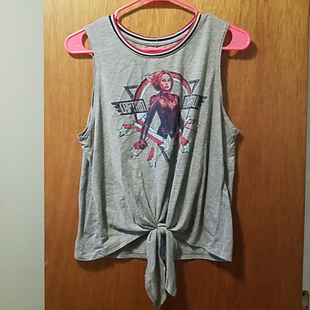 Captain Marvel Sleeveless Top w/ Knot Tie